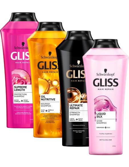 Zestaw regenerujących szamponów do włosów 4x Gliss Kur 3838824405148 5