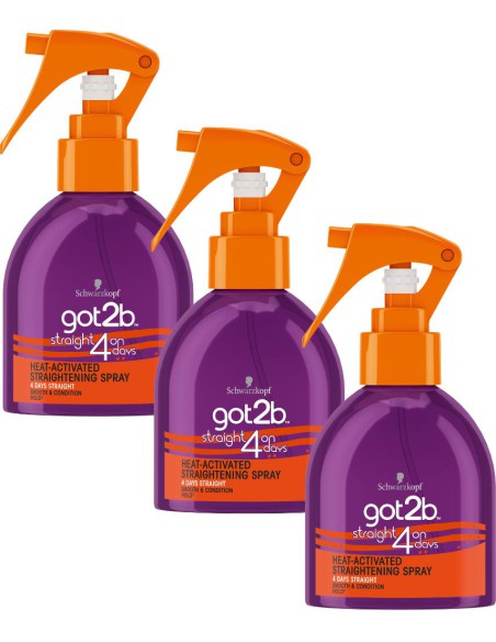 Wygładzająca odżywka do włosów spray prostujący got2b 3x200ml 3838824405070 2