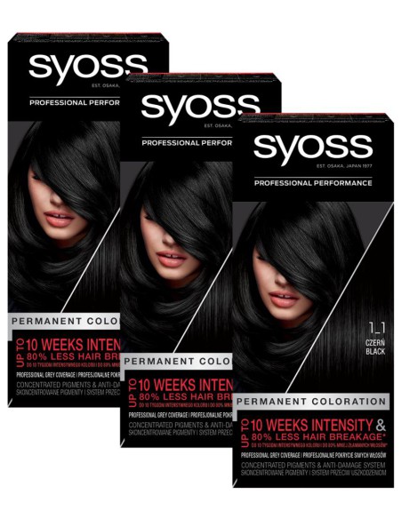 Trwała koloryzacja farba do włosów czerń Syoss 3x 3838824405360 2