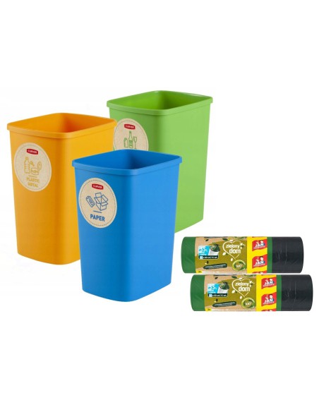 Kosze do segregacji 3x25l Curver + 2x35l worki Jan Niezbędny 3253922174411 6