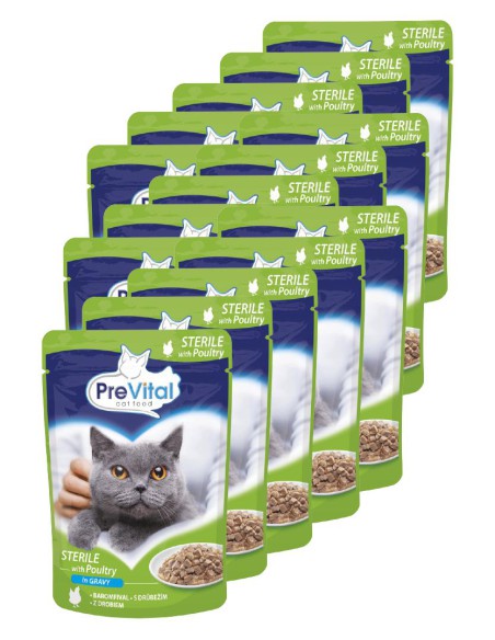 Zestaw zrównoważonej karmy dla kotów sterylizowanych PreVital Sterile, pakiet mieszany 5999546172768 13
