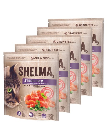 Wielopak karmy dla kotów sterylizowanych bezzbożowa Shelma  5x750g 8595606405288 5