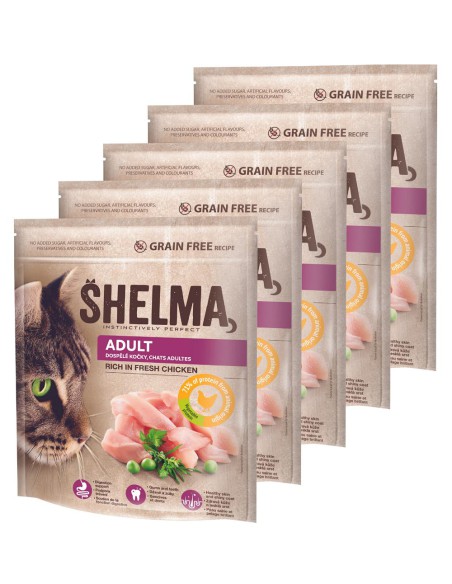 Karma sucha dla dorosłych kotów Shelma Adult 5x750g 8595606405271