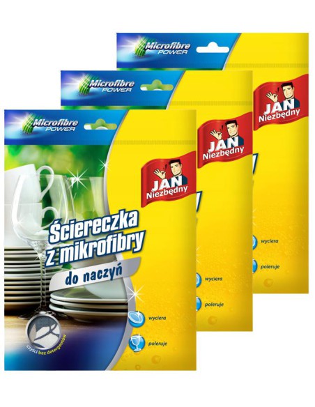 Ściereczka mikrofibra do naczyń 3szt Jan Niezbędny 5900536290201 5