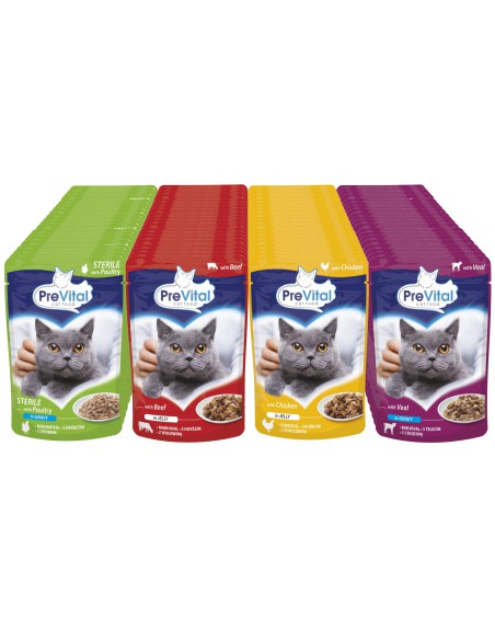 Duży zestaw mokrej karmy dla kota Mix saszetek smaki mięsne Prevital, 96x100 g - Mokra karma dla kota Duży zestaw mokrej karmy dla kota Mix saszetek smaki mięsne Prevital, 96x100 g 5999546172768 11