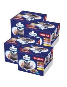 Ogromny zestaw mokrej karmy dla kota smaki mięsne Megabox Prevital 96x100 g PreVital 5999546176155