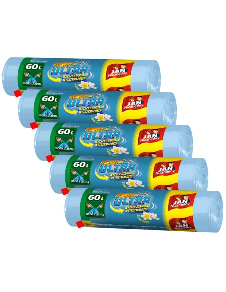 Zapachowe worki 60l na śmieci - 5 rolek Jan Niezbędny 5900536314808 5