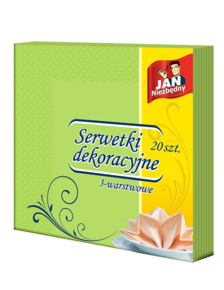 Dekoracyjne serwetki zielone 40x40cm 60szt Jan Niezbędny 5900536263793 6