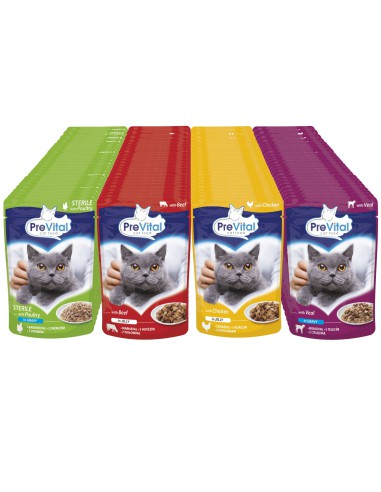 Zapas karmy w saszetkach dla kota Mix smaki mięsne 112 x 100g PreVital 5999546172768 11