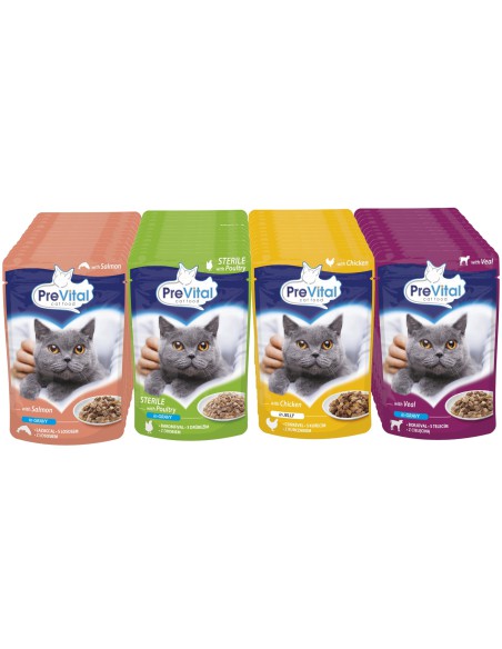 Wielopak saszetek dla kota Mix smaków mięso ryba PreVital, 48x100 g 5999546172034 13