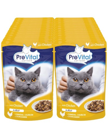 Zapas saszetek dla kotów  Mix smaków mięso ryba 96x100g PreVital 5999546172768 15