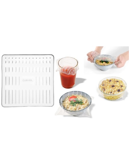 Pokrywki silikonowe do żywności uniwersalne  4 szt Curver 3253928151010