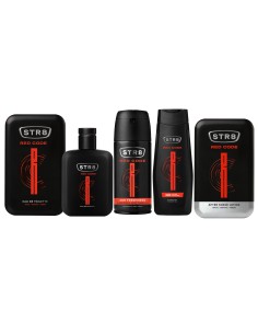 Ponadczasowy zestaw dla mężczyzn: Woda toaletowa + Woda po goleniu + Żel pod prysznic + Dezodorant STR8 Red Code 5201314153559