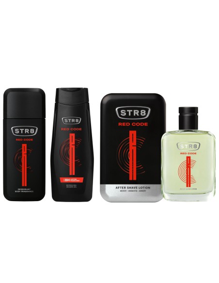 Kompleksowa pielęgnacja dla mężczyzn: Woda po goleniu + Dezodorant + Żel pod prysznic STR8 Red Code 5201314149910 16