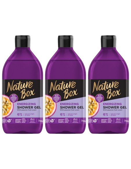 Energetyzujący żel pod prysznic marakuja Nature Box 3 sztuki 9000101250008 3
