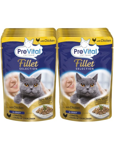 Mokra karma dla kotów dorosłych Kurczak 12x85g PreVital Fillet 5999546175936 14