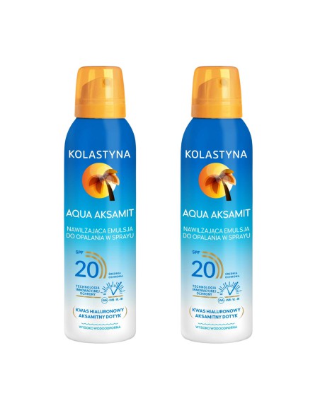 Aqua Aksamit nawilżająca emulsja do opalania w sprau SPF 20 150 ml 5900536333199 4