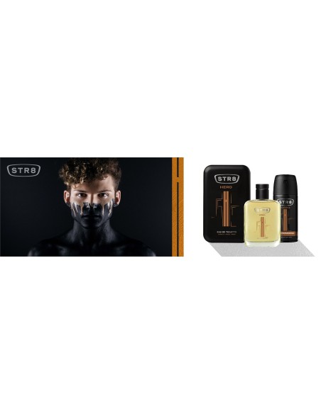 Kompleksowy zestaw męskich kosmetyków: Dezodorant do ciała + Dezodorant perfumowany + Żel STR8 Hero 5201314107149 20
