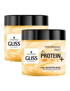 2x Odżywcza maska do włosów Protein + Shea Butter 400 ml Zestaw Gliss Kur 3838824413655
