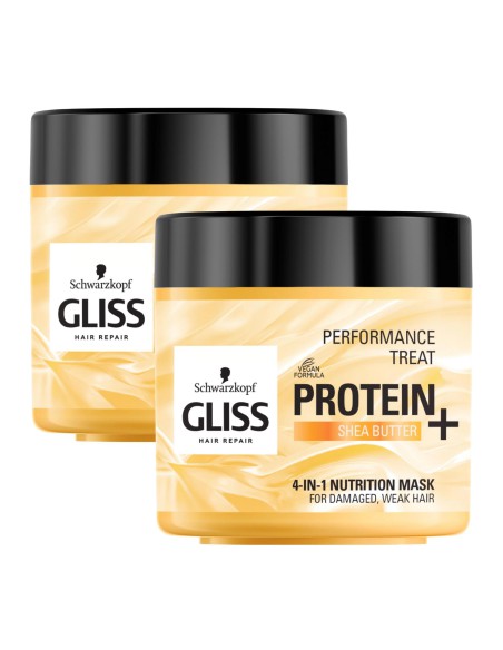 2x Odżywcza maska do włosów Protein + Shea Butter 400 ml Zestaw Gliss Kur 3838824413655