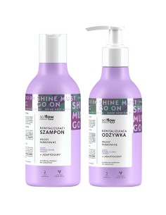 Nawilżający zestaw do włosów farbowanych fioletowy so!flow 5907618134934