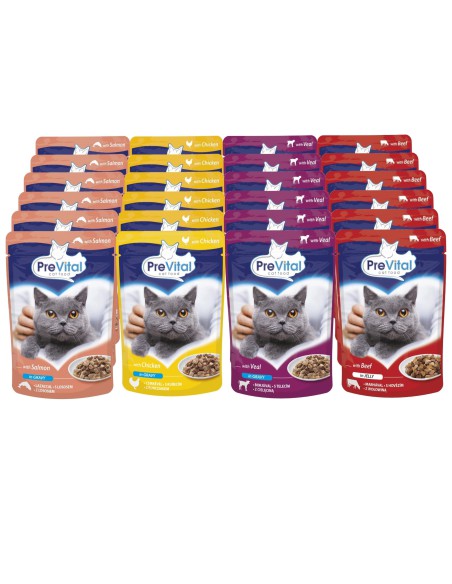 Wielopak karmy dla kota Mix smaków mięso ryba 120x100g PreVital 5999508137996 6