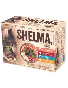 Fileciki dla kota bez zbóż mix smaków Shelma  24x85g 8595606406759 2