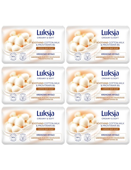 Bawełna kemowe mydło w kostce 6 x 90 g Luksja 5900536348735 2