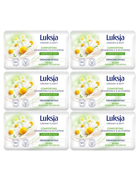 Rumiankowe kremowe mydło w kostce gliceryna 6 x 90 g Luksja 5900536348773 2