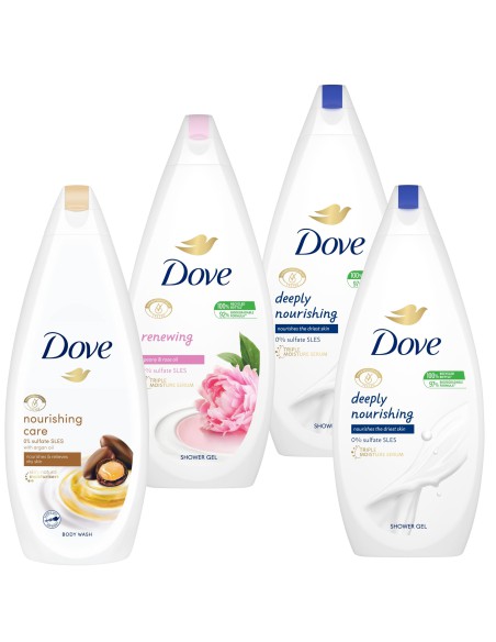 Zestaw czterech żeli do kąpieli Dove 4x750ml - Strona główna Zestaw czterech żeli do kąpieli Dove 4x750ml 8712561594424