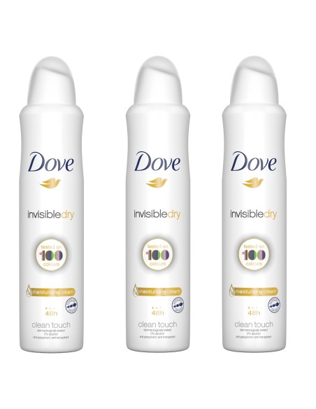 Niewidoczny spray antyperspirant Dove Invisible Dry 250ml 3 sztuki 8717163997383