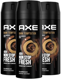 Zestaw dezodorantów w sprayu dla mężczyzn AXE Dark Temptation 3x150 ml 8717644685037