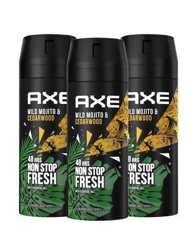 Zestaw dezodorantów w sprayu dla mężczyzn Axe Wild Mojito 3x150ml - Dezodoranty i wody toaletowe