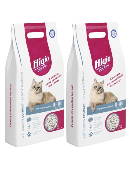 Naturalny żwirek dla kota bentonitowy 2x5l Zestaw 2szt Higio 5903856875059