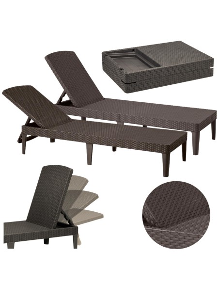 Dwa leżaki do ogrodu brązowe Keter x2 8711245144894