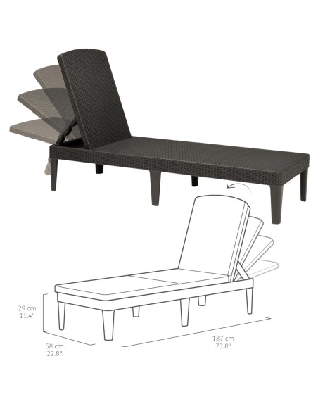 Dwa leżaki do ogrodu brązowe Keter x2 8711245144894 5