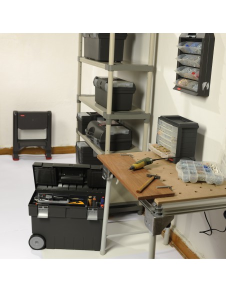 Funkcjonalny szary domek narzędziowy 4x6 + drabinka KETER 7290112633620 11