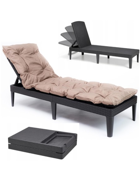 Leżak brązowy Jaipur z poduszką Cosi Garden w zestawie 8711245144894 15