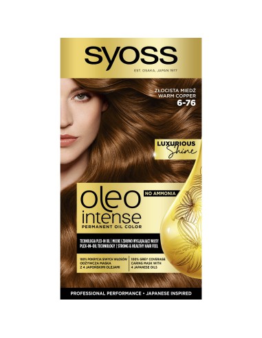 Farba złocista miedź bez amoniaku do włosów Syoss 3x - Farby do włosów