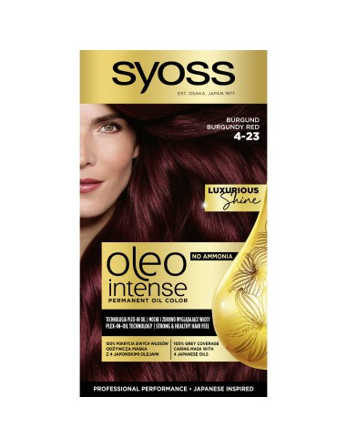 Farba do włosów bez amoniaku burgundowa czerwień Syoss - Farby do włosów