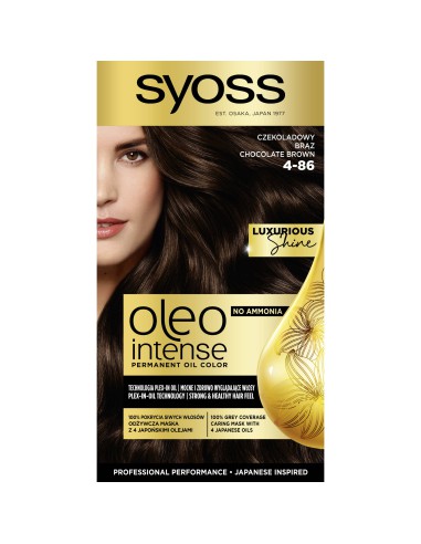 Farba czekoladowy brąz bez amoniaku do włosów Syoss - Farby do włosów