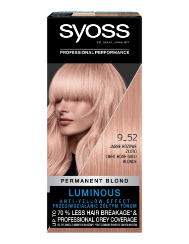 Farba różowe złoto trwała koloryzacja do włosów Syoss - Farby do włosów