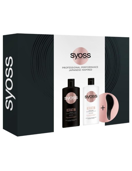 Zestaw kosmetyków do włosów: szampon 440ml, odżywka 440ml, szczotka  Syoss Keratin 9000101637342 2