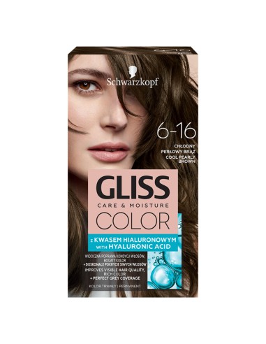 Farba do włosów z kwasem hialuronowym 6-16 GLISS Color Care & Moisture - Farby do włosów