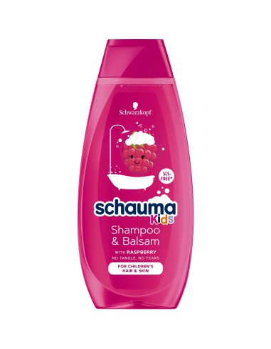 Malinowy szampon i odżywka do włosów dla dzieci Schauma Kids 400ml - Mydła i płyny do kąpieli