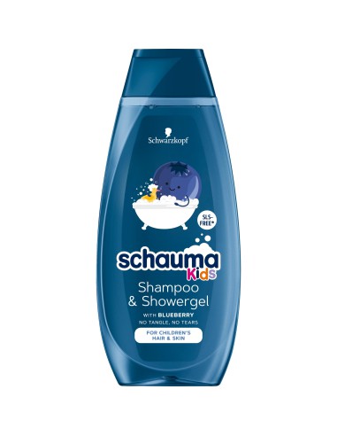 Borówkowy szampon i żel pod prysznic dla dzieci Schauma Kids 400 ml - Mydła i płyny do kąpieli