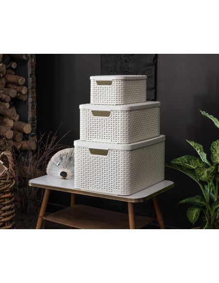 Koszyk z pokrywką do przechowywania Curver Rattan Style, 30 l 3253923619027 5