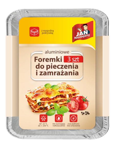 Aluminiowe foremki do pieczenia i mrożenia 3szt Jan Niezbędny 5900536234519 2