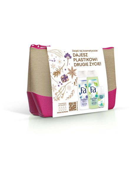 Zestaw upominkowy z kosmetyczką Dezodorant w kulce  + 2x Żel pod prysznic Fa 3838824415659 3