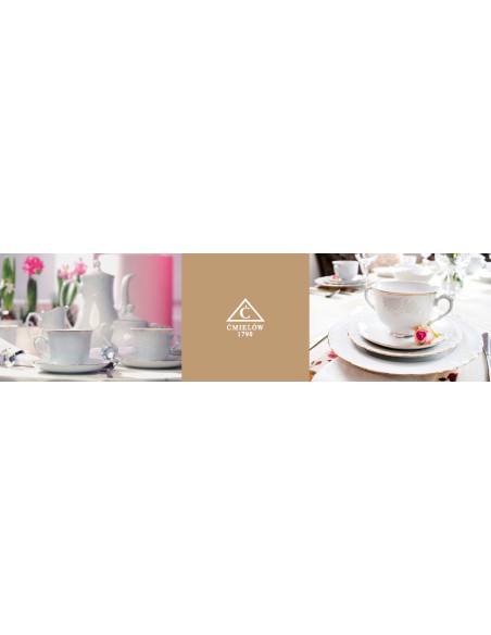 Serwis kawowo-herbaciano-deserowy dla 6 osób 21 elementów Ćmielów Rococo Złota Linia 5902767071024 10